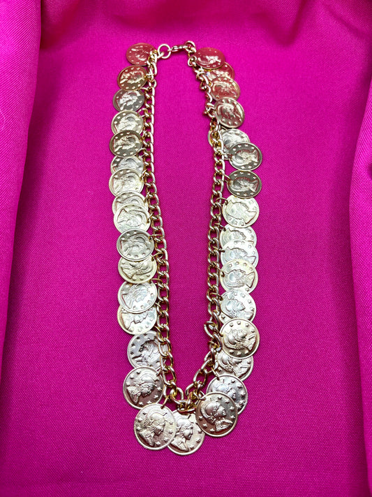 Gold charms necklace