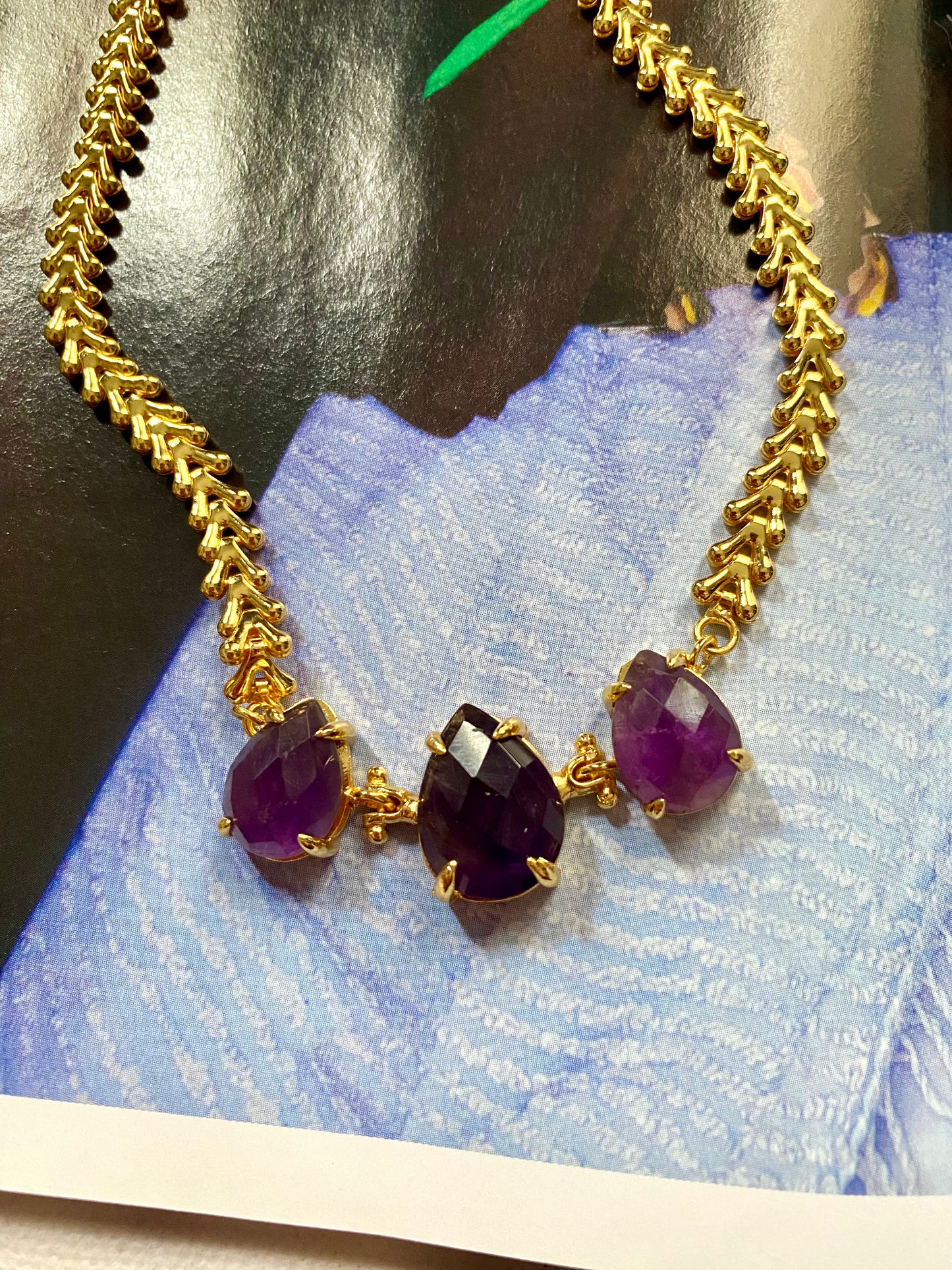 Amethyst trilogy necklace