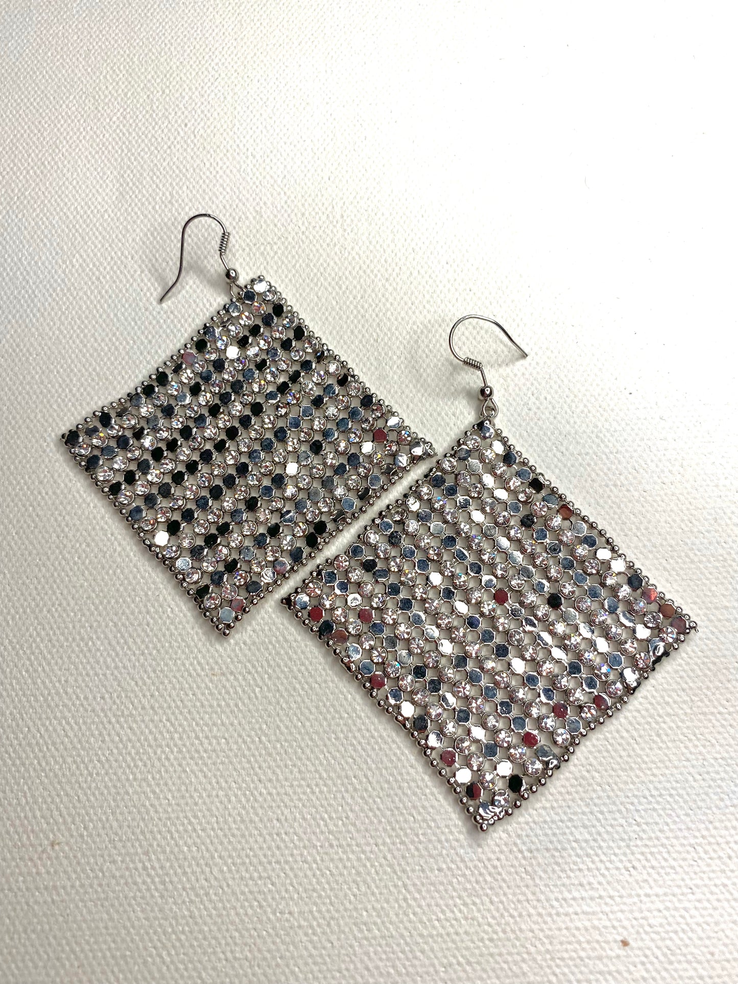 Boucles d’oreilles en argent et cristaux Swarovski