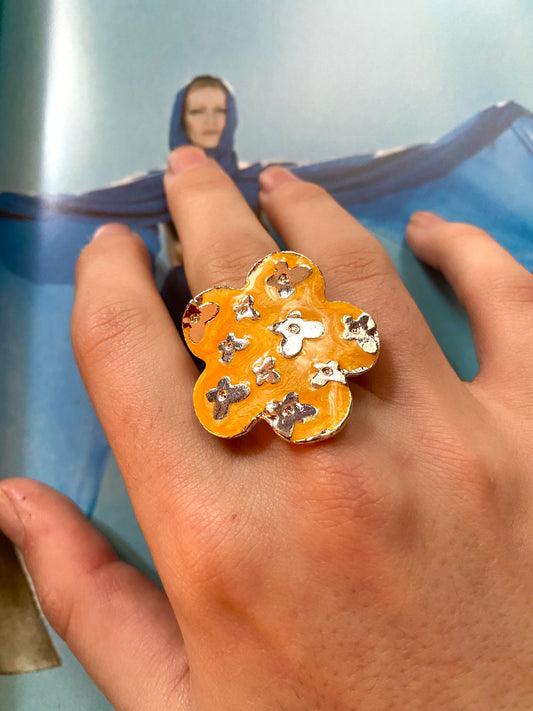 Orange hippie ring