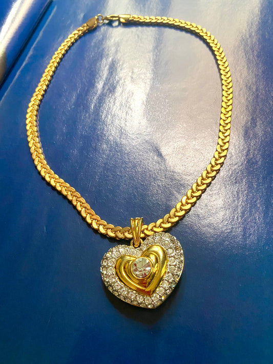 Collier coeur années 80