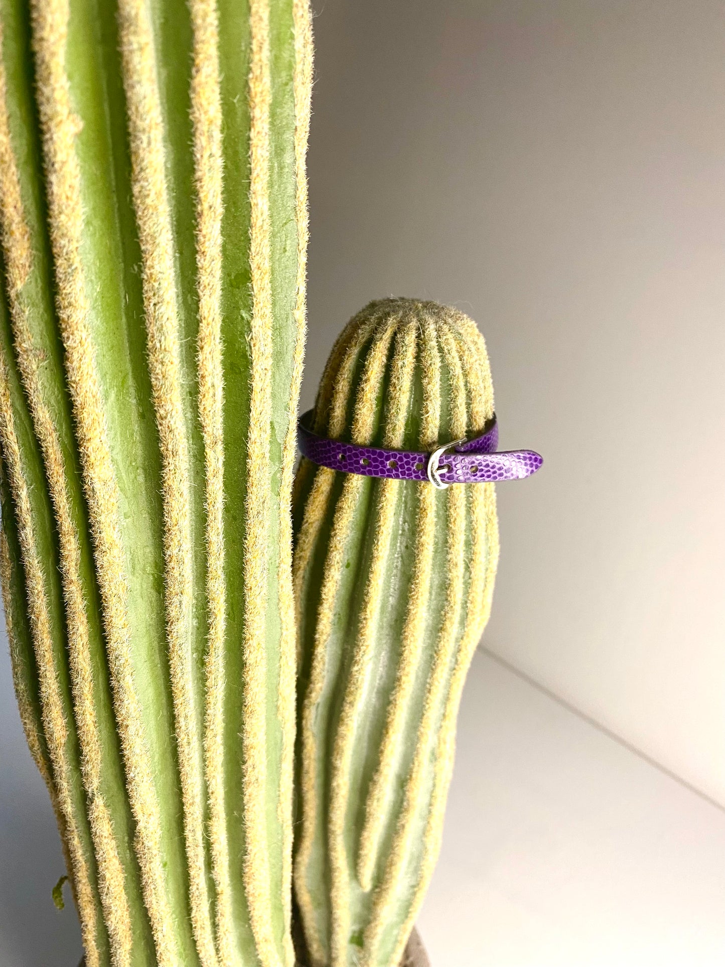 Thin purple leather bracelet