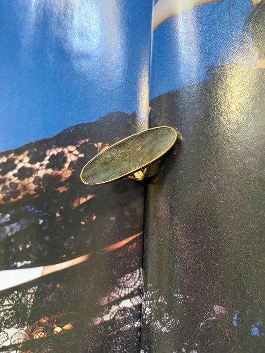 Oval labradorite ring