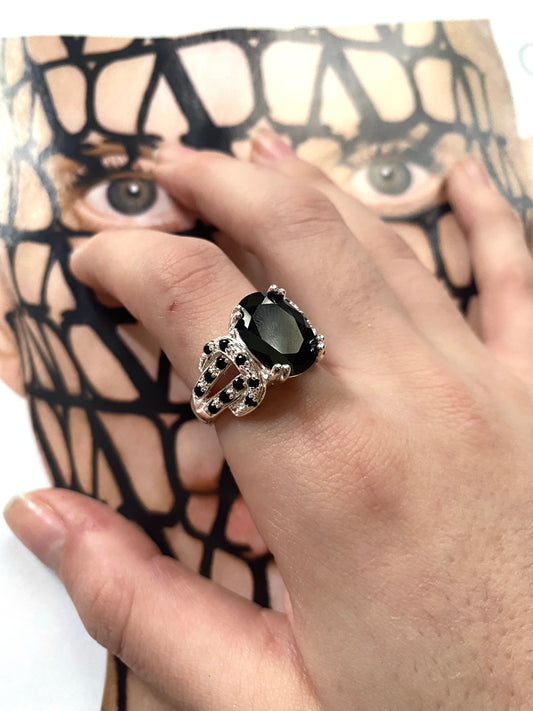 Bague en argent et Onyx