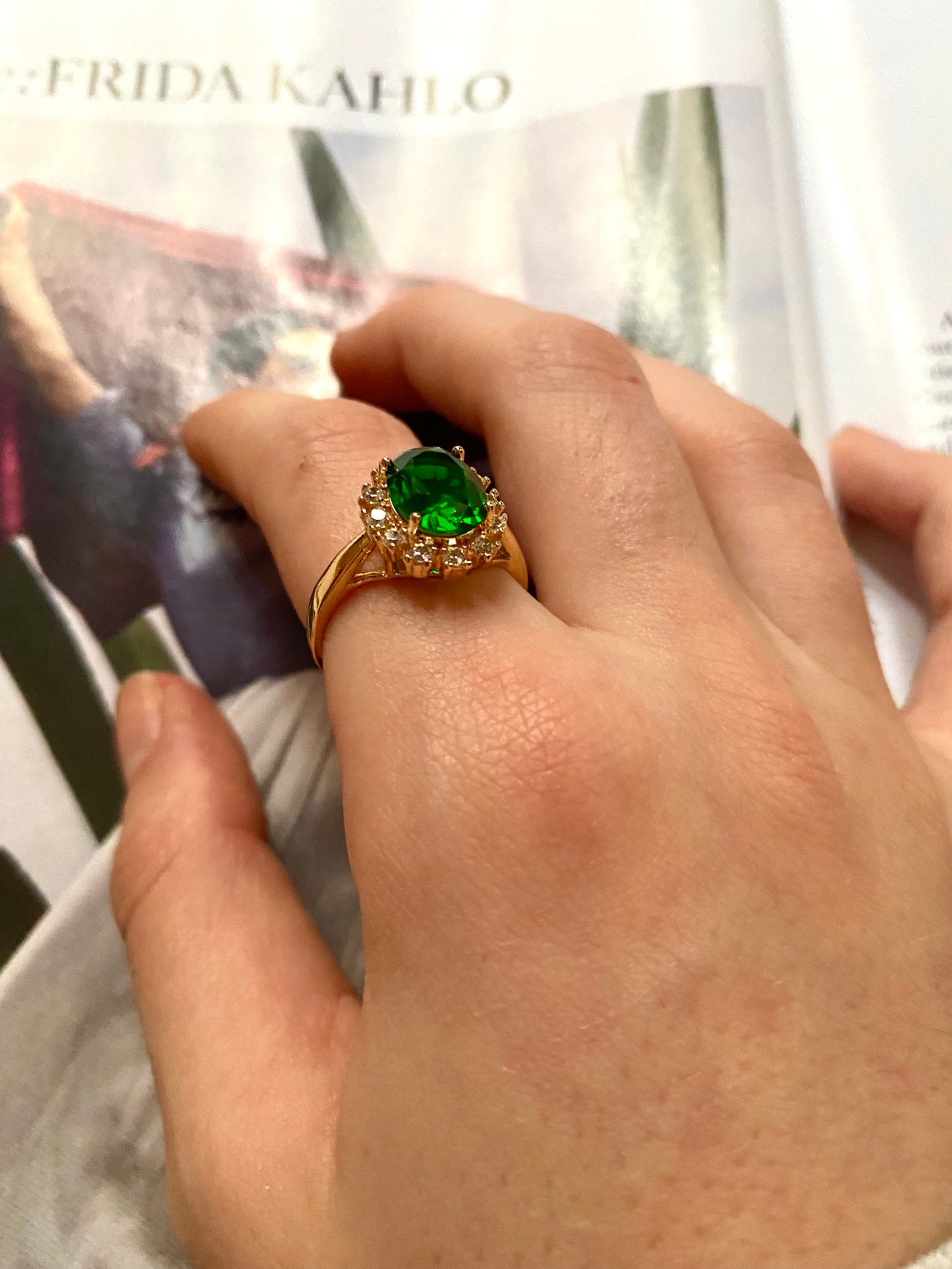 Bague cristal Swarovski vert